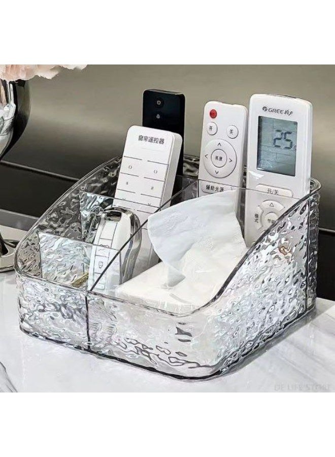 Remote Control Organizer Transparent Acrylic Storage Box TV Remote Control Holder Table Organizer Boxes For Living Room Bedroom Multiple compartments for organizing - Image 3
